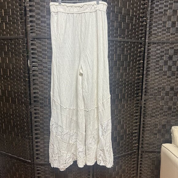 Free People Movement Wide Legged Pants Off White Size Large - Picture 8 of 8